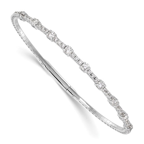 14K White Gold 1.33 Carat Lab Grown Diamond VS SI+ G+ Complete Bangle