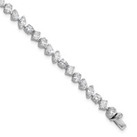 14K White Gold 5.33 Carat Lab Grown Diamond VS SI+ G+ Complete Multiple Shape Fashion Tennis Bracelet view 1