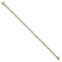 14K Yellow Gold 5.33 Carat Lab Grown Diamond VS SI+ G+ Complete Multiple Shape Fashion Tennis Bracelet view 2