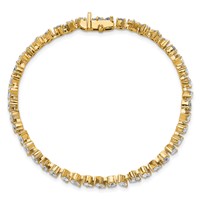 14K Yellow Gold 5.33 Carat Lab Grown Diamond VS SI+ G+ Complete Multiple Shape Fashion Tennis Bracelet view 4
