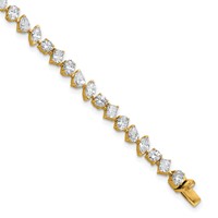 14K Yellow Gold 5.33 Carat Lab Grown Diamond VS SI+ G+ Complete Multiple Shape Fashion Tennis Bracelet view 1