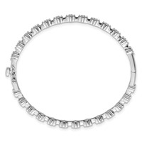 14K White Gold 1 Carat Lab Grown Diamond VS SI+ G+ Complete Hinged Bangle Bracelet view 2