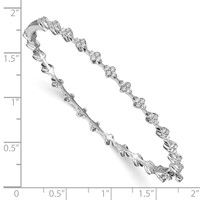 14K White Gold 1 Carat Lab Grown Diamond VS SI+ G+ Complete Hinged Bangle Bracelet view 3