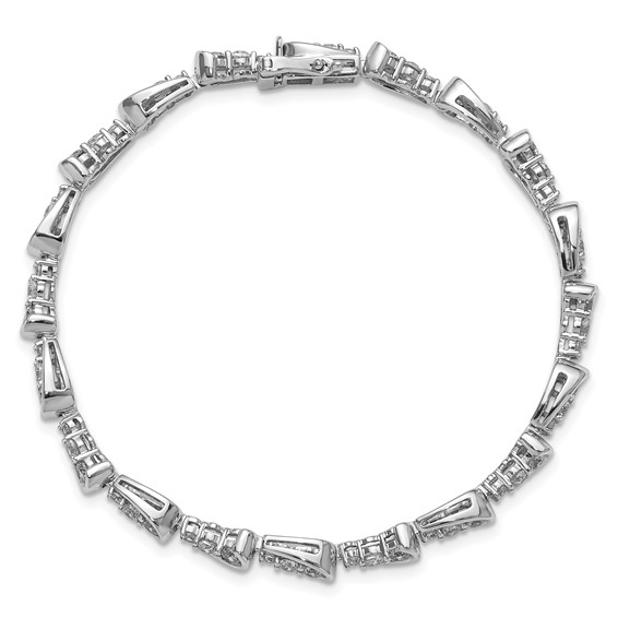 14k White Gold 3 3/8 carat Lab Grown Diamond VS/SI+ G+ Complete 7 inch Bracelet