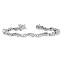 14K White Gold 3.38 Carat Lab Grown Diamond VS SI+ G+ Complete Bracelet, 7" view 5