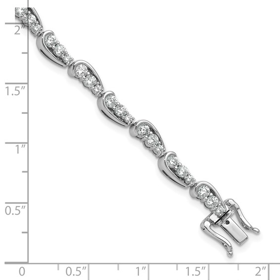 14k White Gold 3 3/8 carat Lab Grown Diamond VS/SI+ G+ Complete 7 inch Bracelet
