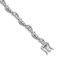 14K White Gold 3.38 Carat Lab Grown Diamond VS SI+ G+ Complete Bracelet, 7" view 1