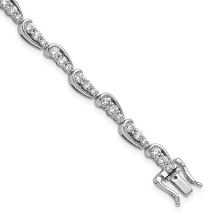 14k White Gold 3 3/8 carat Lab Grown Diamond VS/SI+ G+ Complete 7 inch Bracelet