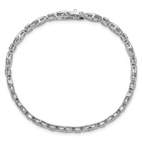 14K White Gold 1 Carat Lab Grown Diamond VS SI+ G+ Complete Fancy Bracelet, 7" view 4