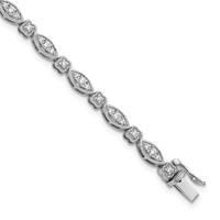 14K White Gold 1 Carat Lab Grown Diamond VS SI+ G+ Complete Fancy Bracelet, 7" view 1