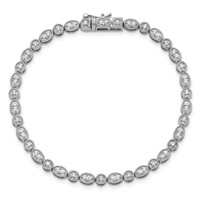 14K White Gold 0.88 Carat Lab Grown Diamond VS SI+ G+ Complete Fancy Bracelet, 7" view 4