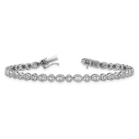 14K White Gold 0.88 Carat Lab Grown Diamond VS SI+ G+ Complete Fancy Bracelet, 7" view 5