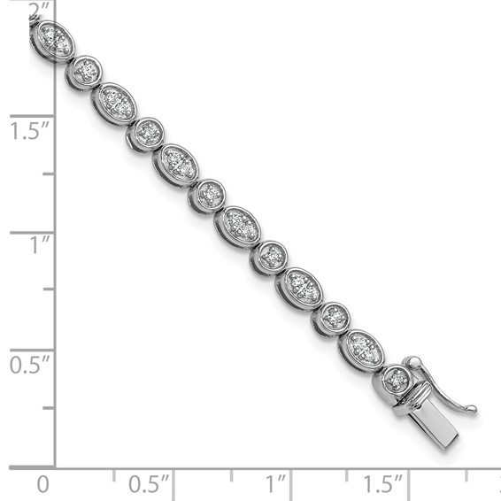 14k White Gold 7/8 carat Lab Grown Diamond VS/SI+ G+ Complete 7 inch Fancy Bracelet