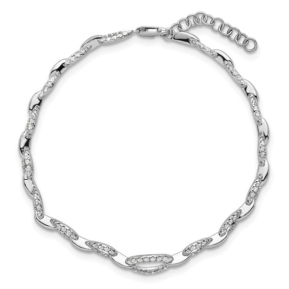 14k White Gold 1 3/8 carat Lab Grown Diamond VS/SI+ G+ Complete 7 inch with 1 inch extension Bracelet