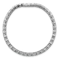 14K White Gold 10 Carat Lab Grown Diamond VS SI+ G+ Complete Emerald Tennis Bracelet view 4