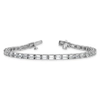 14K White Gold 10 Carat Lab Grown Diamond VS SI+ G+ Complete Emerald Tennis Bracelet view 5
