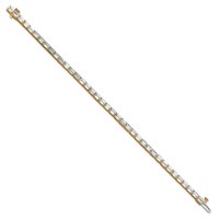 14K Yellow Gold 10 Carat Lab Grown Diamond VS SI+ G+ Complete Emerald Tennis Bracelet view 2