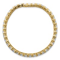 14K Yellow Gold 10 Carat Lab Grown Diamond VS SI+ G+ Complete Emerald Tennis Bracelet view 4