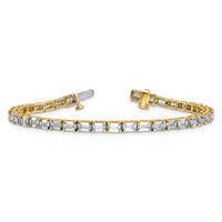 14K Yellow Gold 10 Carat Lab Grown Diamond VS SI+ G+ Complete Emerald Tennis Bracelet view 5