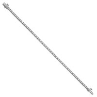 14K White Gold 5 Carat Lab Grown Diamond VS SI+ G+ Complete Emerald Tennis Bracelet view 2