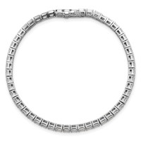 14K White Gold 5 Carat Lab Grown Diamond VS SI+ G+ Complete Emerald Tennis Bracelet view 4