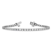 14K White Gold 5 Carat Lab Grown Diamond VS SI+ G+ Complete Emerald Tennis Bracelet view 5