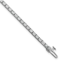 14K White Gold 5 Carat Lab Grown Diamond VS SI+ G+ Complete Emerald Tennis Bracelet view 1