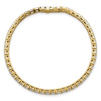 14K Yellow Gold 5 Carat Lab Grown Diamond VS SI+ G+ Complete Emerald Tennis Bracelet view 4