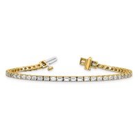 14K Yellow Gold 5 Carat Lab Grown Diamond VS SI+ G+ Complete Emerald Tennis Bracelet view 5