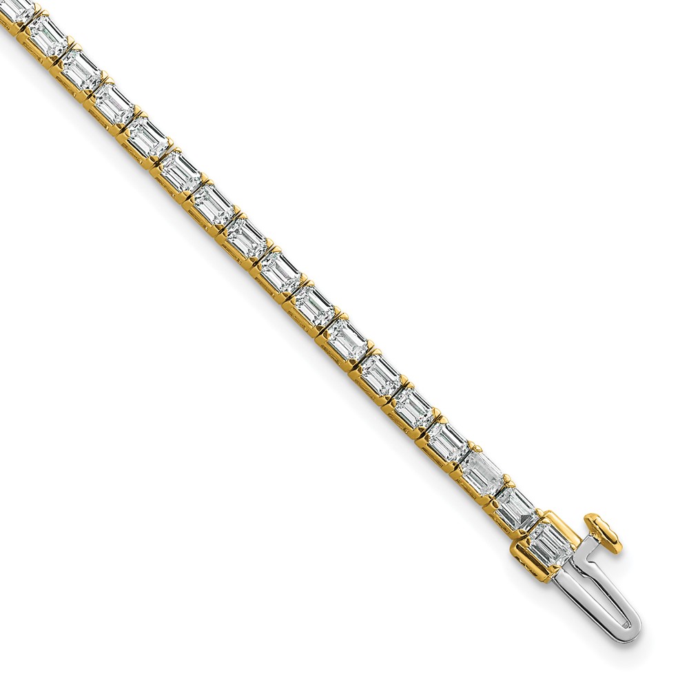 14K Yellow Gold 5 Carat Lab Grown Diamond VS SI+ G+ Complete Emerald Tennis Bracelet