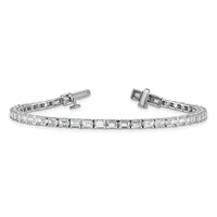 14K White Gold 7 Carat Lab Grown Diamond VS SI+ G+ Complete Emerald Tennis Bracelet view 5