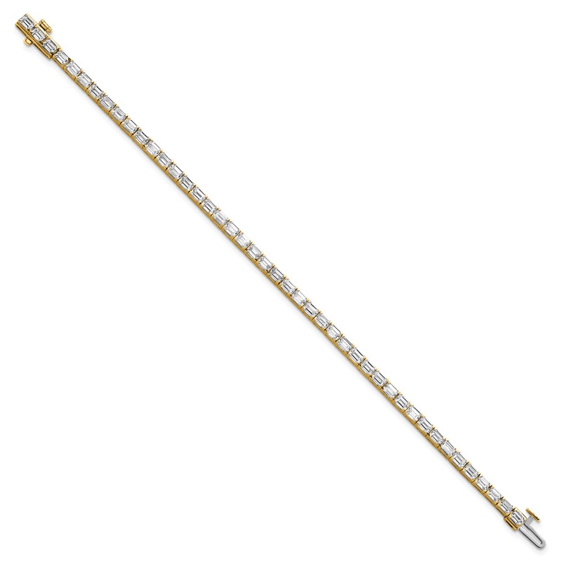 14k 7 carat Lab Grown Diamond VS/SI+ G+ Emerald Tennis Bracelet