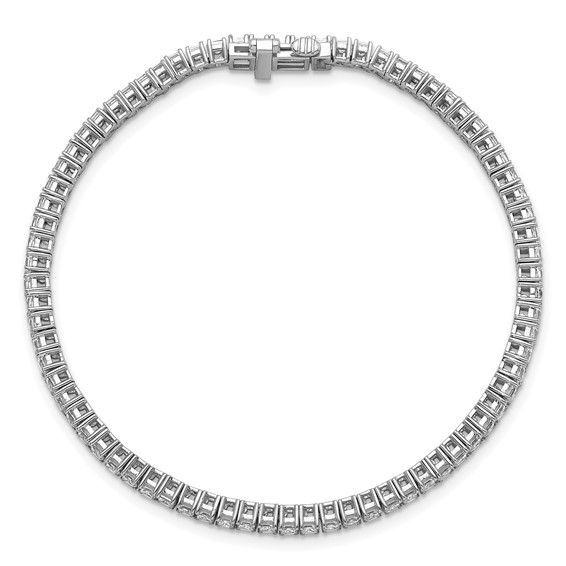 14K White Gold 4ctw VS/SI+ G+ Lab Grown Princess Diamond Tennis Bracelet