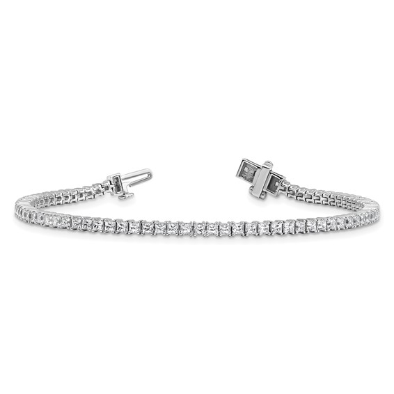 14K White Gold 4ctw VS/SI+ G+ Lab Grown Princess Diamond Tennis Bracelet