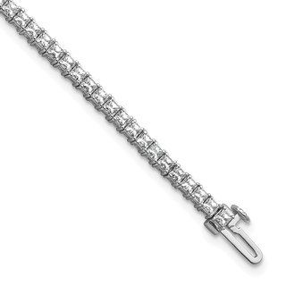 14K White Gold 4ctw VS/SI+ G+ Lab Grown Princess Diamond Tennis Bracelet