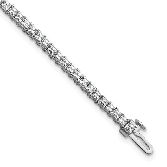 14K White Gold 4ctw VS/SI+ G+ Lab Grown Princess Diamond Tennis Bracelet