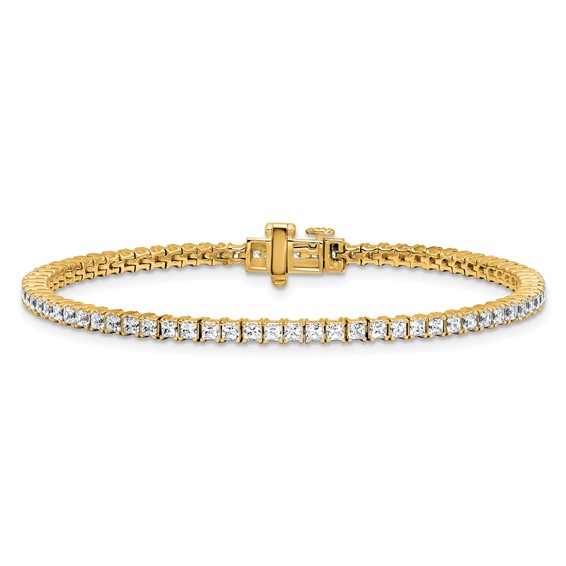 14K Certified 4ctw VS DEF Lab Grown Princess Diamond Tennis Bracele