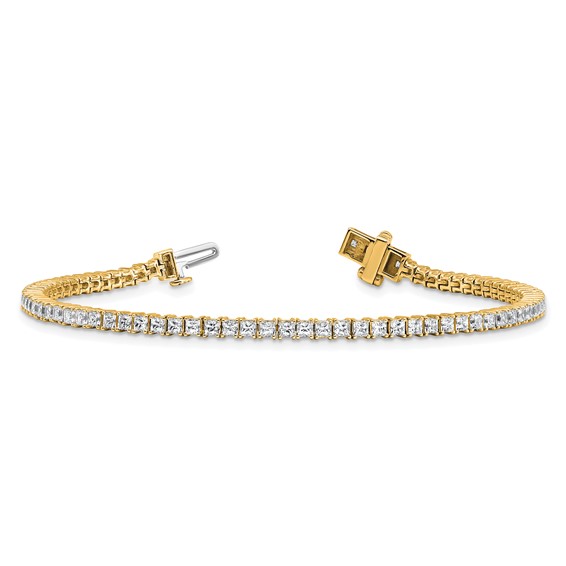 14K Certified 4ctw VS DEF Lab Grown Princess Diamond Tennis Bracele