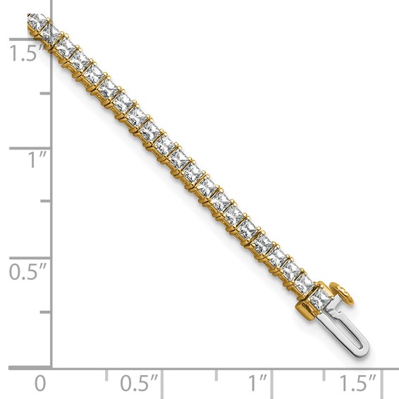14K Certified 4ctw VS DEF Lab Grown Princess Diamond Tennis Bracele