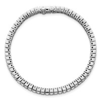 14K White Gold 10 Carat Certified Lab Grown Diamond VS+ F+ Complete Emerald Bezel Set Tennis Bracelet view 4