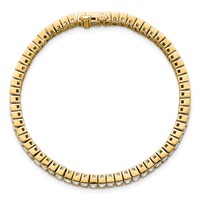 14K Yellow Gold 10 Carat Lab Grown Diamond VS SI+ G+ Complete Emerald Bezel Set Tennis Bracelet view 4