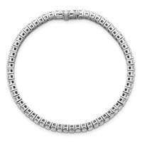 14K White Gold 10 Carat Lab Grown Diamond VS+ F+ Complete Emerald Bezel Set Tennis Bracelet view 4