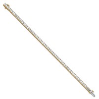 14K Yellow Gold 10 Carat Certified Lab Grown Diamond VS+ F+ Complete Emerald Bezel Set Tennis Bracelet view 2