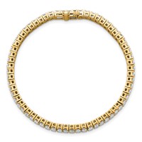 14K Yellow Gold 10 Carat Certified Lab Grown Diamond VS+ F+ Complete Emerald Bezel Set Tennis Bracelet view 4