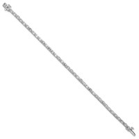 14K White Gold 4.75 Carat Lab Grown Diamond VS+ F+ Complete Emerald Bezel Set Tennis Bracelet view 2
