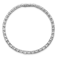 14K White Gold 4.75 Carat Lab Grown Diamond VS+ F+ Complete Emerald Bezel Set Tennis Bracelet view 4