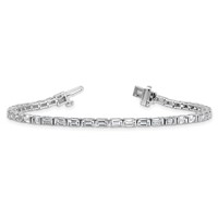 14K White Gold 4.75 Carat Lab Grown Diamond VS+ F+ Complete Emerald Bezel Set Tennis Bracelet view 5