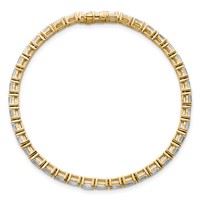14K Yellow Gold 4.75 Carat Lab Grown Diamond VS SI+ G+ Complete Emerald Bezel Set Tennis Bracelet view 4