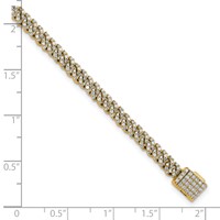10K Yellow Gold 2 Carat Lab Grown Diamond VS SI+ G+ Complete 4mm Pavé Cuban Link 8 Bracelet view 5