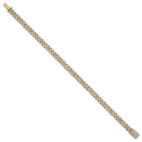 14K Yellow Gold 3.33 Carat Lab Grown Diamond VS SI+ G+ Complete 4mm Pavé Cuban Link 8 Bracelet view 2